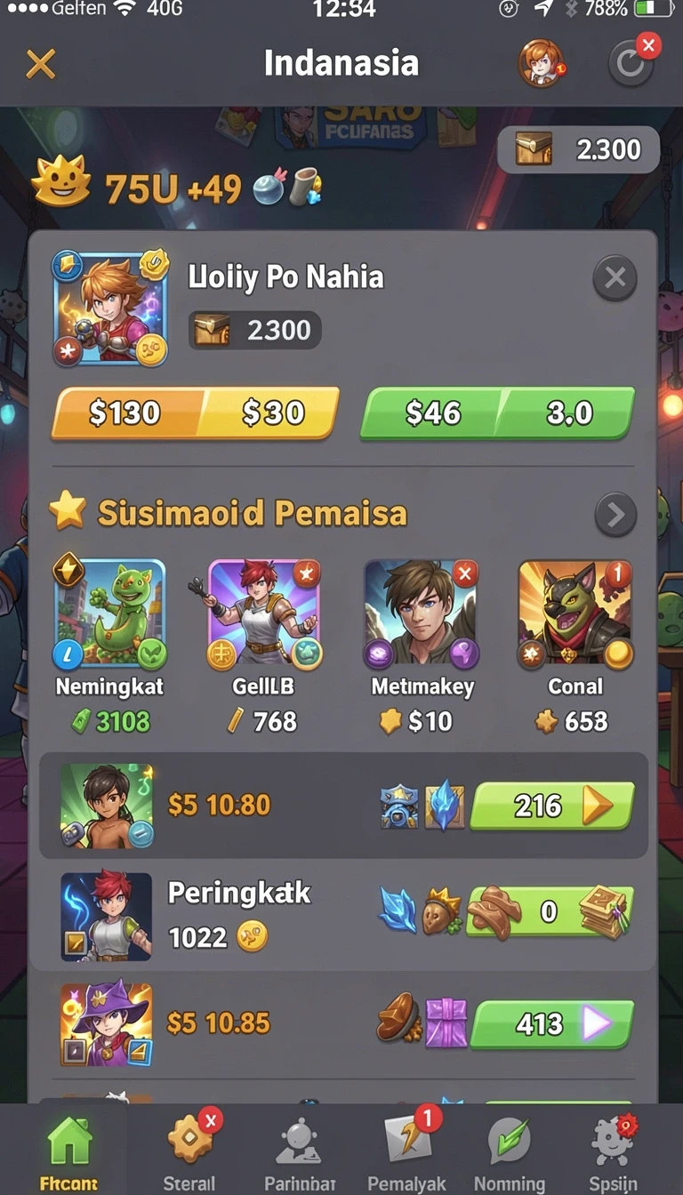 Tampilan antarmuka king4d di Android